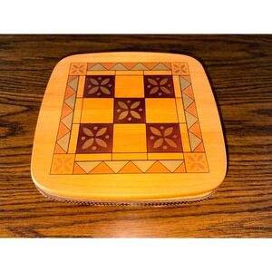 Longaberger Handwoven Basket with Woodcrafts Lid Plastic Protector Game Pieces